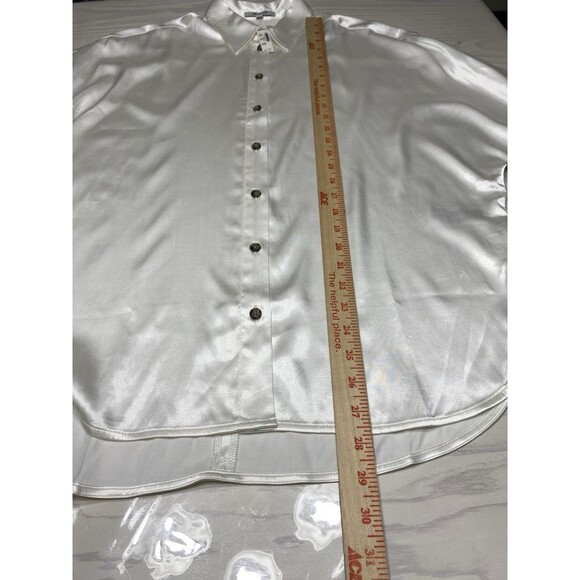 Madewell Women’s Relaxed Dolman Button-Up Shirt in Satin NWT Size M Medium - Picture 11 of 13